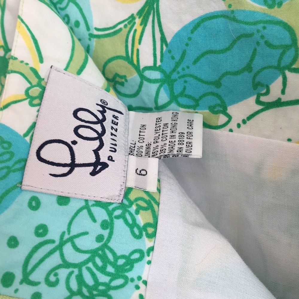 Lilly Pulitzer Size 6 Green Blue Crab Cake Skirt - Picture 5 of 5